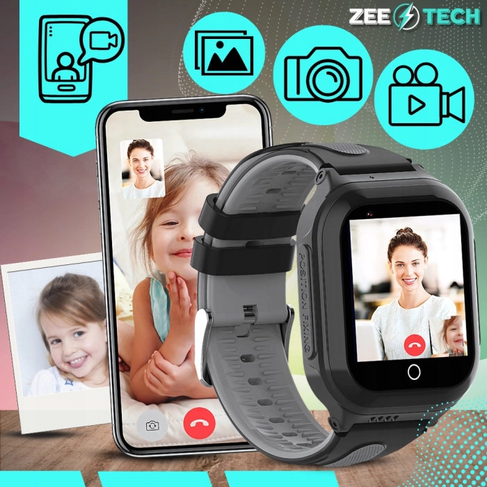 Smartwatch dla dzieci ZDF65 – zegarek-telefon z GPS, kamerą, WhatsApp i wideorozmowami (Niebieski)