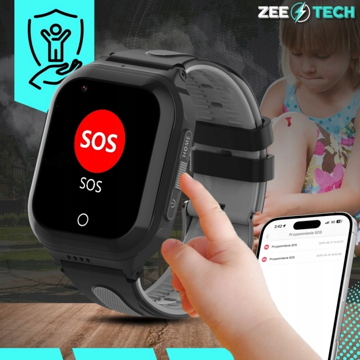 Smartwatch dla dzieci ZDF65 – zegarek-telefon z GPS, kamerą, WhatsApp i wideorozmowami (Niebieski)