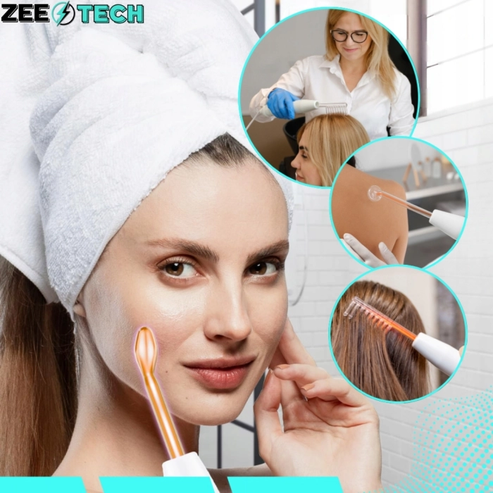 Darsonval Derma Wand 10W – 4 Elektrody – Pielęgnacja Twarzy, Skóry i Włosów