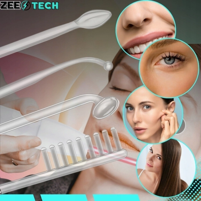 Darsonval Derma Wand 10W – 4 Elektrody – Pielęgnacja Twarzy, Skóry i Włosów