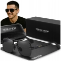 Okulary przeciwsłoneczne męskie Terraview pilotki UV400 + Etui (czarne)
