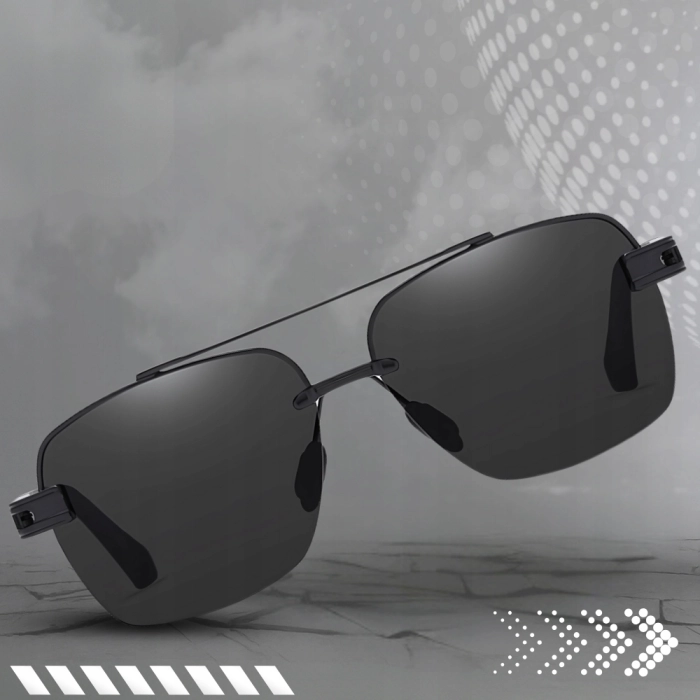 Okulary przeciwsłoneczne męskie Terraview pilotki UV400 + Etui (czarne)