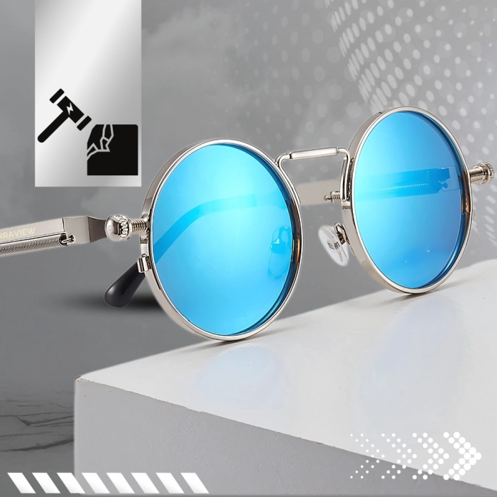 Okulary przeciwsłoneczne męskie Terraview polaryzacyjne lenonki UV400 + Etui (czarno-szare)