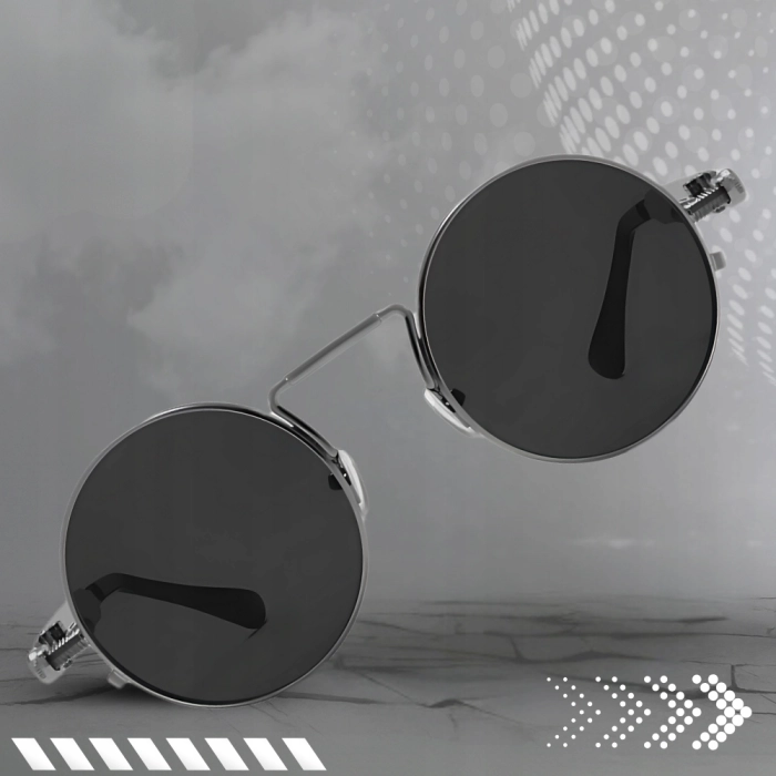 Okulary przeciwsłoneczne męskie Terraview polaryzacyjne lenonki UV400 + Etui (czarno-szare)