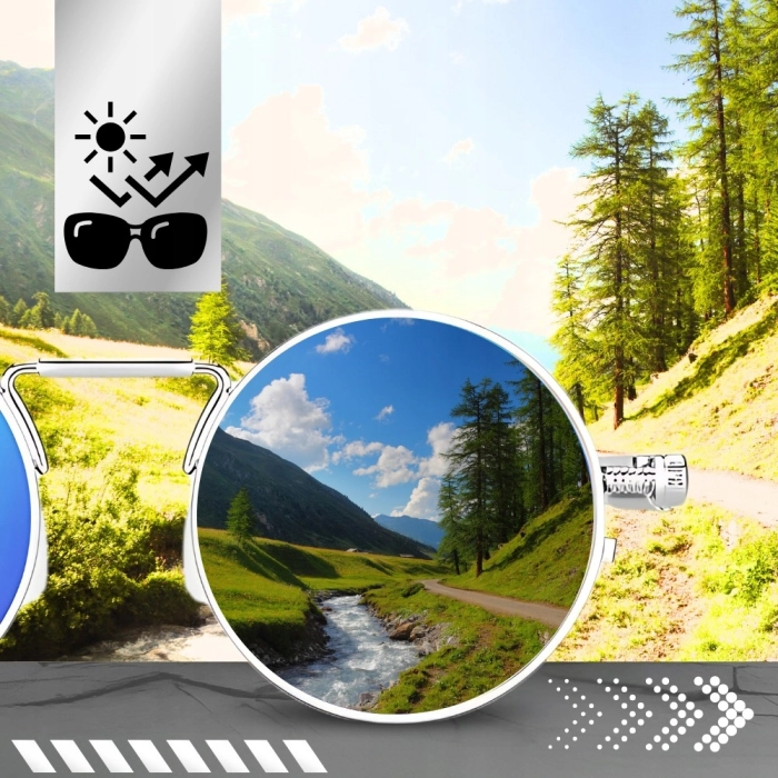 Okulary przeciwsłoneczne męskie Terraview polaryzacyjne lenonki UV400 + Etui (czarno-szare)