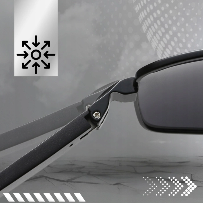 Okulary przeciwsłoneczne męskie Terraview pilotki z polaryzacją UV400 + Etui (Czarne)