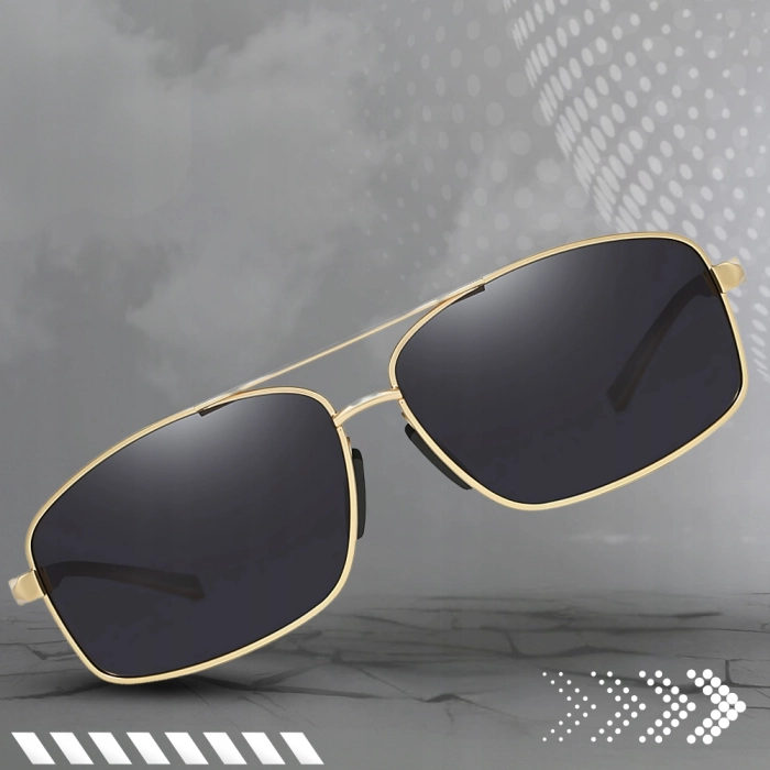 Okulary przeciwsłoneczne męskie Terraview pilotki z polaryzacją UV400 + Etui (Czarne)