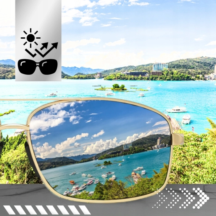 Okulary przeciwsłoneczne męskie Terraview pilotki z polaryzacją UV400 + Etui (Czarne)