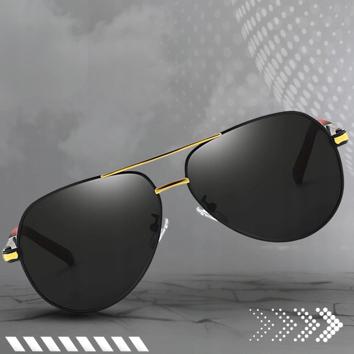 Okulary przeciwsłoneczne męskie Terraview pilotki z polaryzacją UV400 + Etui (Niebieskie)