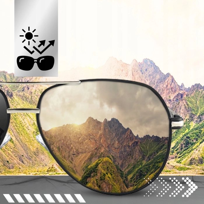 Okulary przeciwsłoneczne męskie Terraview aviatory z polaryzacją UV400 + Etui (pomarańczowe)