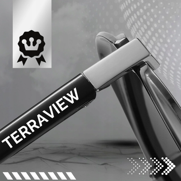 Okulary przeciwsłoneczne damskie Terraview kocie oczy z polaryzacją UV400 + Etui (Czarno-złote)