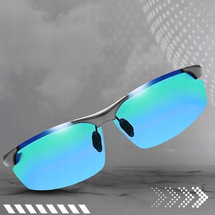 Okulary przeciwsłoneczne męskie sportowe Terraview z polaryzacją UV400 + Etui (Niebieskie)