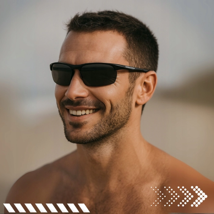 Okulary przeciwsłoneczne męskie sportowe Terraview z polaryzacją UV400 + Etui (Niebieskie)