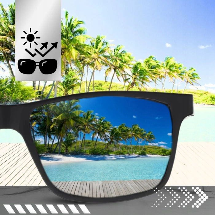 Okulary przeciwsłoneczne męskie nerdy Terraview z polaryzacją UV400 + Etui (Czarne)