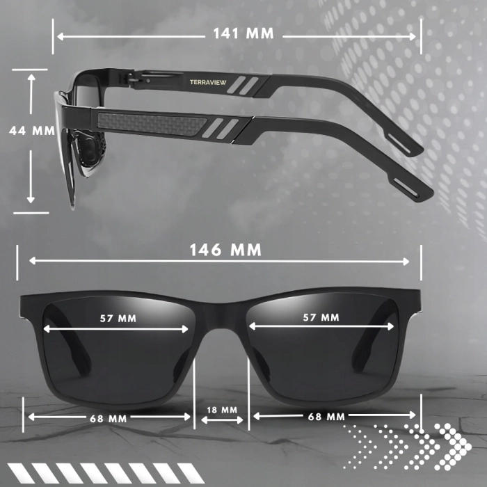 Okulary przeciwsłoneczne męskie nerdy Terraview z polaryzacją UV400 + Etui (Niebieskie)