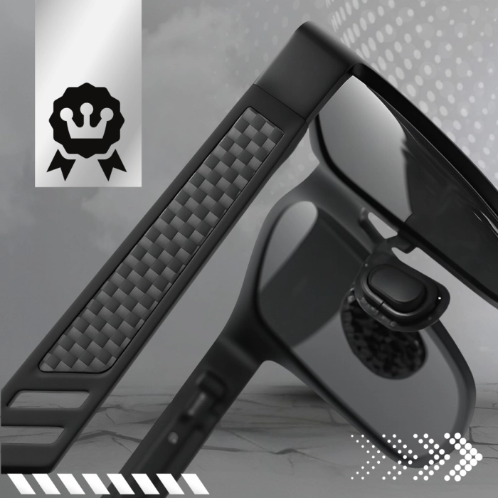 Okulary przeciwsłoneczne męskie nerdy Terraview z polaryzacją UV400 + Etui (Niebieskie)