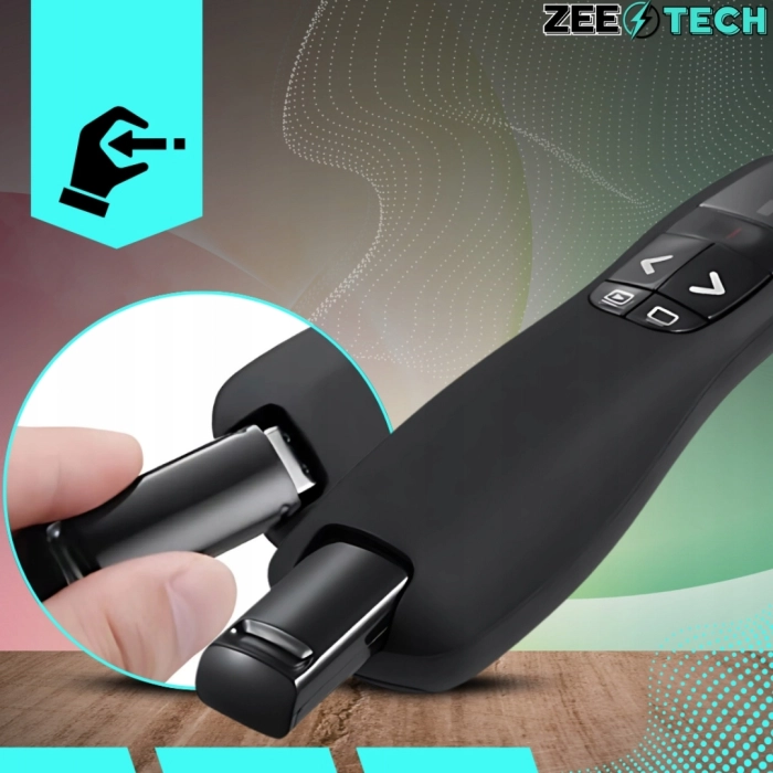 Wskaźnik laserowy USB do prezentacji – prezenter 35 m + 2 baterie