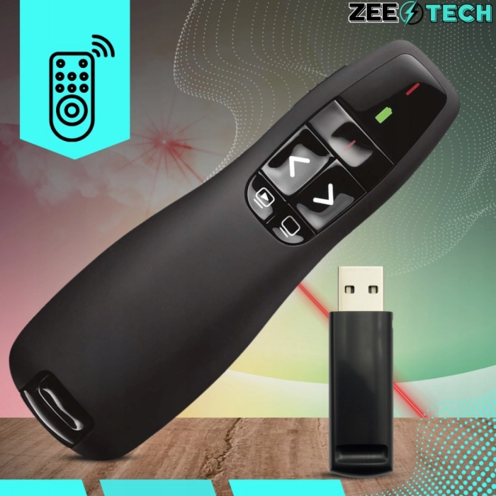 Wskaźnik laserowy USB do prezentacji – prezenter 35 m + 2 baterie