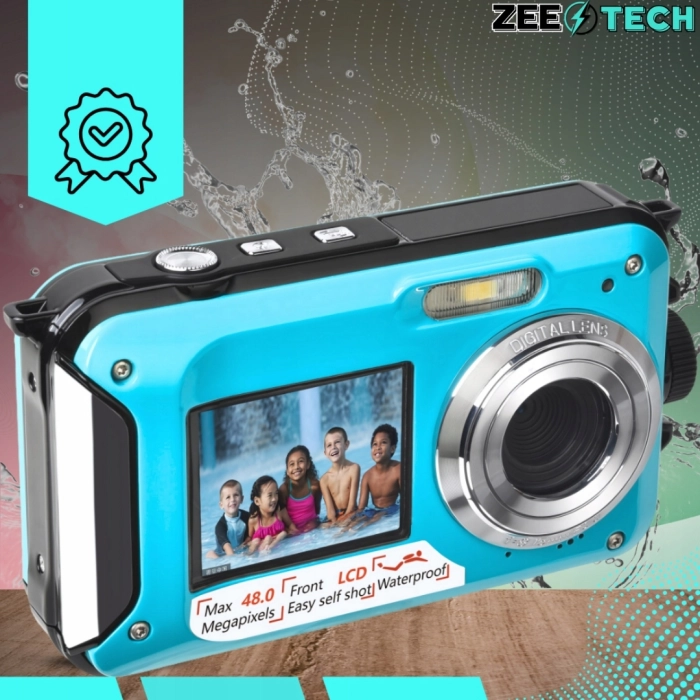 Wodoodporny aparat cyfrowy podwodny 48 Mpx, 16x zoom, karta 32 GB