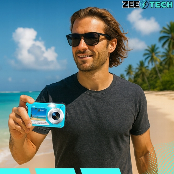 Wodoodporny aparat cyfrowy podwodny 48 Mpx, 16x zoom, karta 32 GB