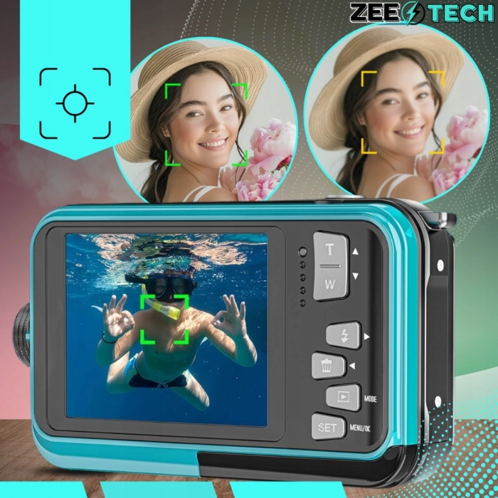 Wodoodporny aparat cyfrowy podwodny 48 Mpx, 16x zoom, karta 32 GB