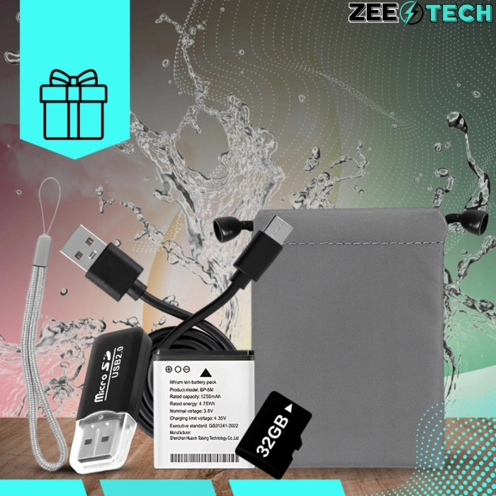 Wodoodporny aparat cyfrowy podwodny 48 Mpx, 16x zoom, karta 32 GB