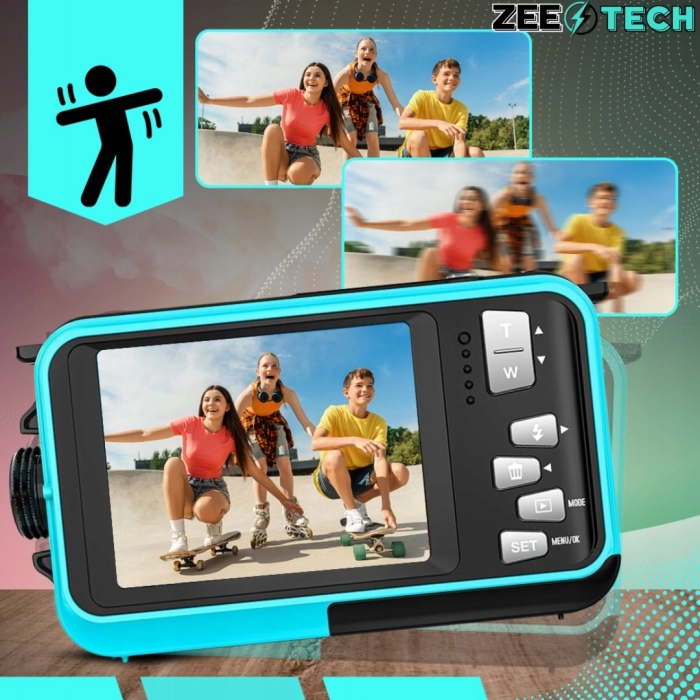 Wodoodporny aparat cyfrowy podwodny 48 Mpx, 16x zoom, karta 32 GB