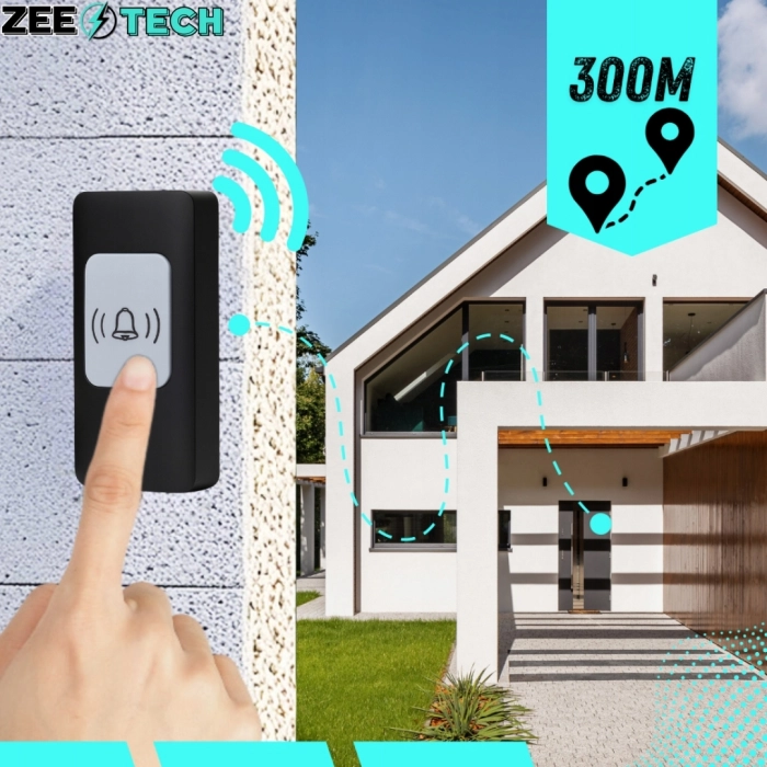 Bezprzewodowy dzwonek do drzwi, furtki i bramy – wodoodporny, zasięg 300 m