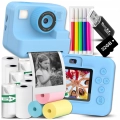 Cyfrowy aparat natychmiastowy dla dzieci z drukarką Drukuś + 11 rolek i karta SD 32 GB