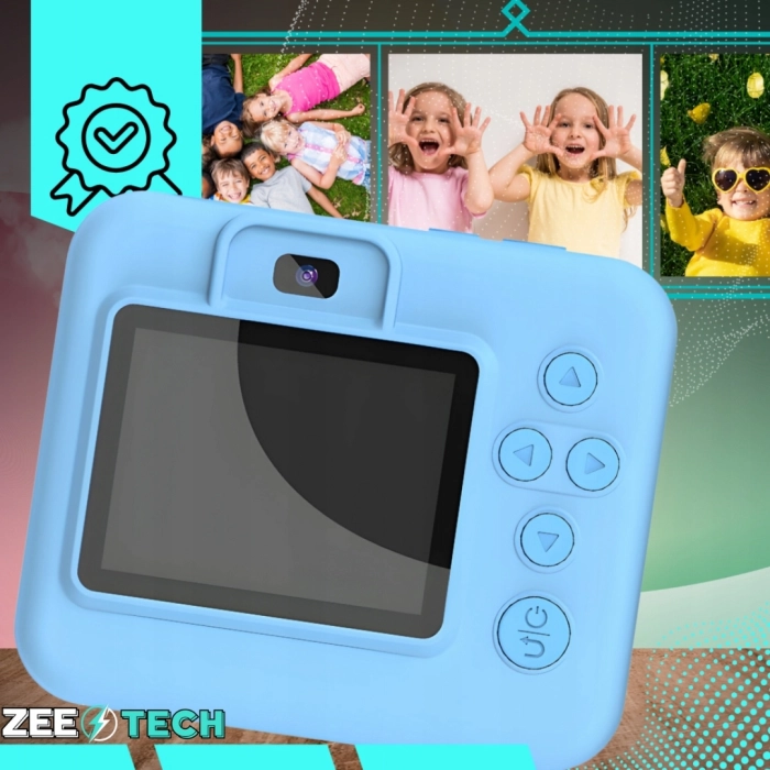 Cyfrowy aparat natychmiastowy dla dzieci z drukarką Drukuś + 11 rolek i karta SD 32 GB
