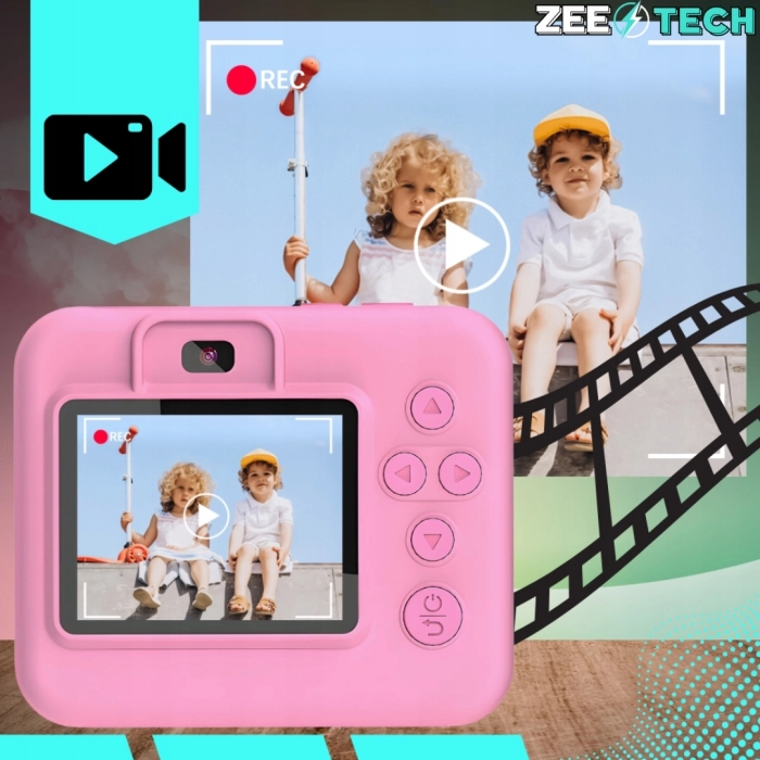 Cyfrowy aparat natychmiastowy dla dzieci z drukarką Drukuś + 11 rolek i karta SD 32 GB