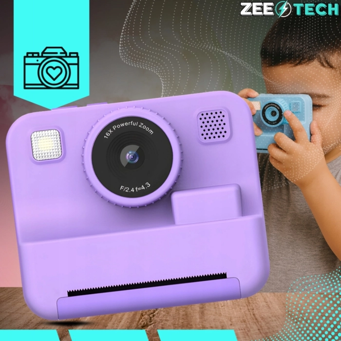 Cyfrowy aparat natychmiastowy dla dzieci z drukarką Drukuś + 11 rolek i karta SD 32 GB