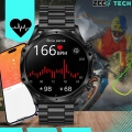 Smartwatch męski ZAK75 - zegarek sportowy z funkcją dzwonienia, polskim menu i pomiarami (Czarny)