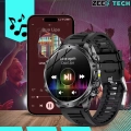Smartwatch męski ZAK75 - zegarek sportowy z funkcją dzwonienia, polskim menu i pomiarami (Czarny)