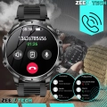 Smartwatch męski ZAK75 - zegarek sportowy z funkcją dzwonienia, polskim menu i pomiarami (Czarny)