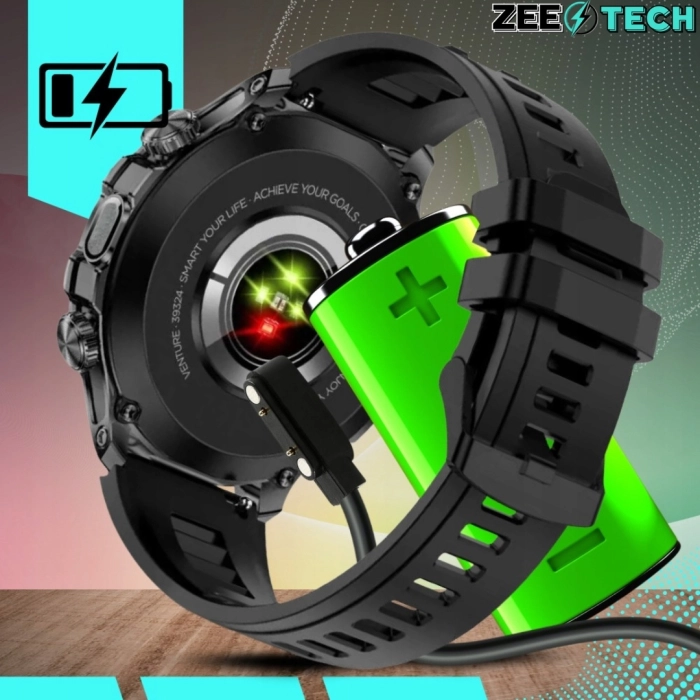 Smartwatch męski ZAK75 - zegarek sportowy z funkcją dzwonienia, polskim menu i pomiarami (Czarny)