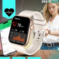 Smartwatch damski ZQX7PRO – zegarek sportowy z monitorowaniem cyklu, snu i funkcją rozmów (Różowy, 4 paski w zestawie)
