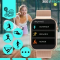 Smartwatch damski ZQX7PRO – zegarek sportowy z monitorowaniem cyklu, snu i funkcją rozmów (Różowy, 4 paski w zestawie)