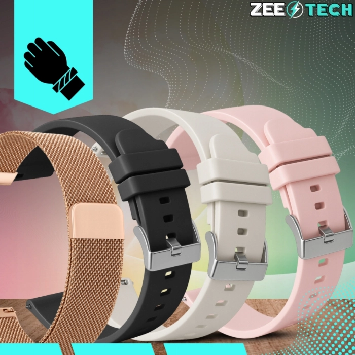 Smartwatch damski ZQX7PRO – zegarek sportowy z monitorowaniem cyklu, snu i funkcją rozmów (Różowy, 4 paski w zestawie)