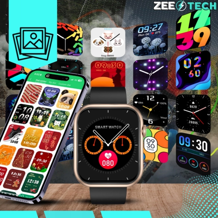 Smartwatch damski ZQX7PRO – zegarek sportowy z monitorowaniem cyklu, snu i funkcją rozmów (Różowy, 4 paski w zestawie)