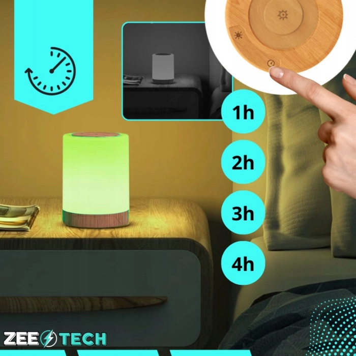 Bezprzewodowa lampka nocna LED RGB – dotykowa, ściemniana, z regulacją barwy światła do sypialni i pokoju dziecięcego