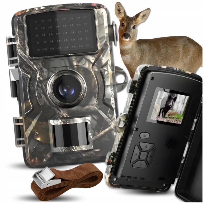 Fotopułapka leśna 16MP – Kamera myśliwska wodoodporna IP66 z trybem nocnym IR 940nm