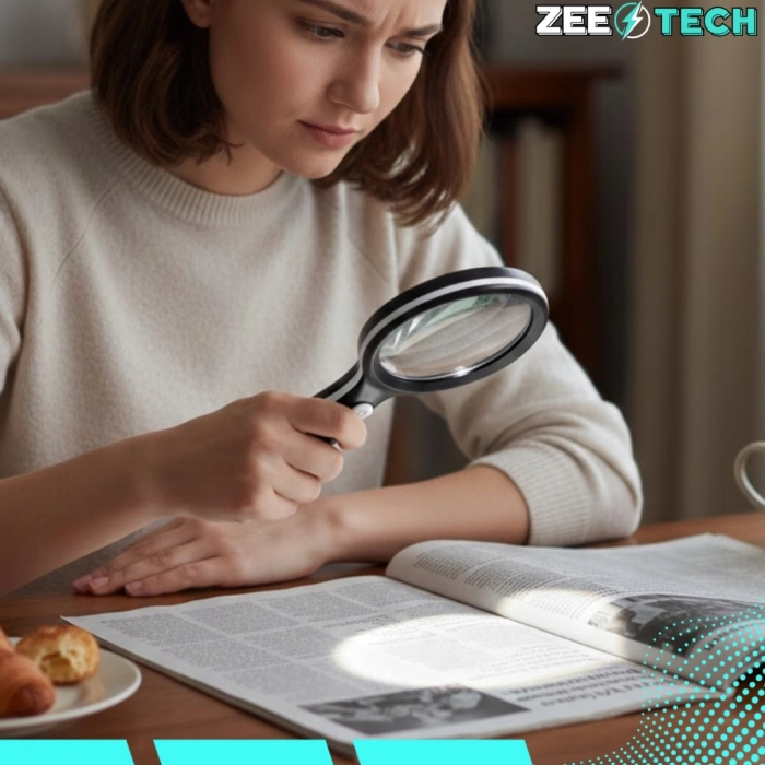 Lupa powiększająca 10x z LED 18 diod – duże szkło do czytania