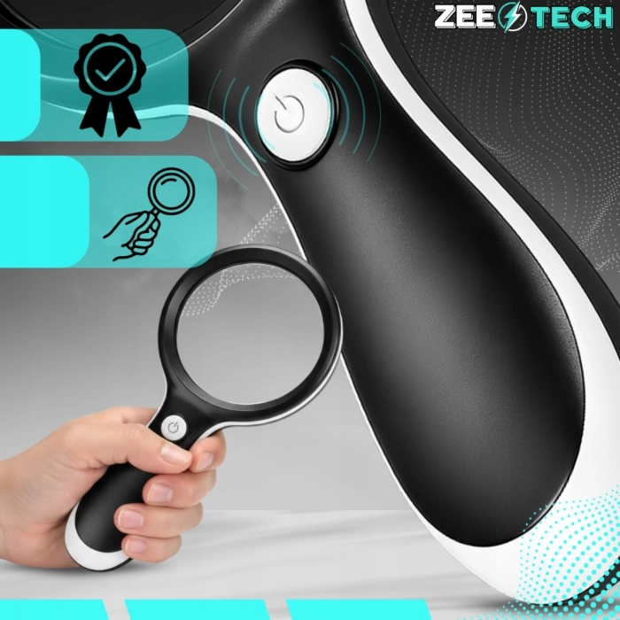 Lupa powiększająca 10x z LED 18 diod – duże szkło do czytania