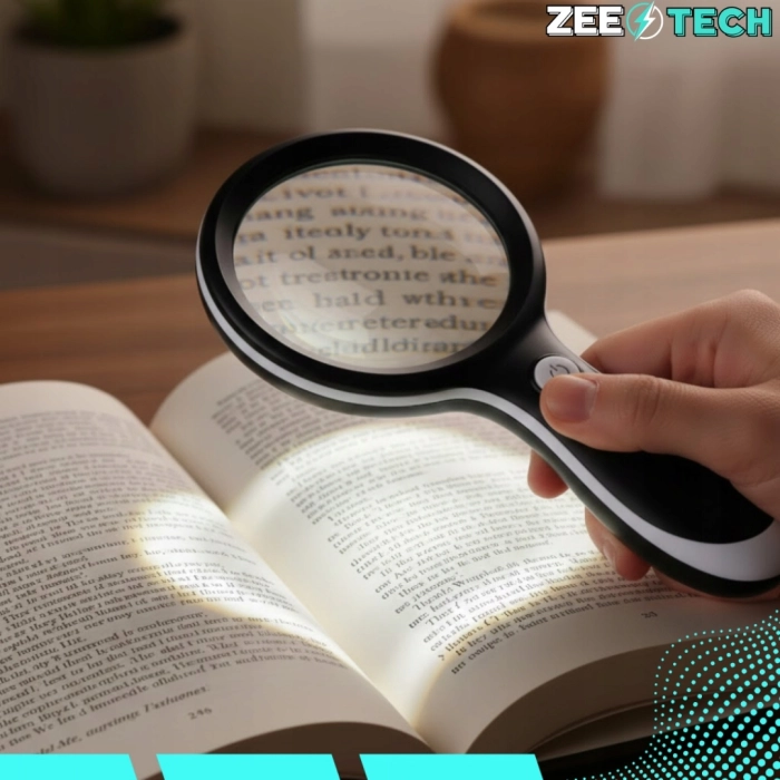 Lupa powiększająca 10x z LED 18 diod – duże szkło do czytania