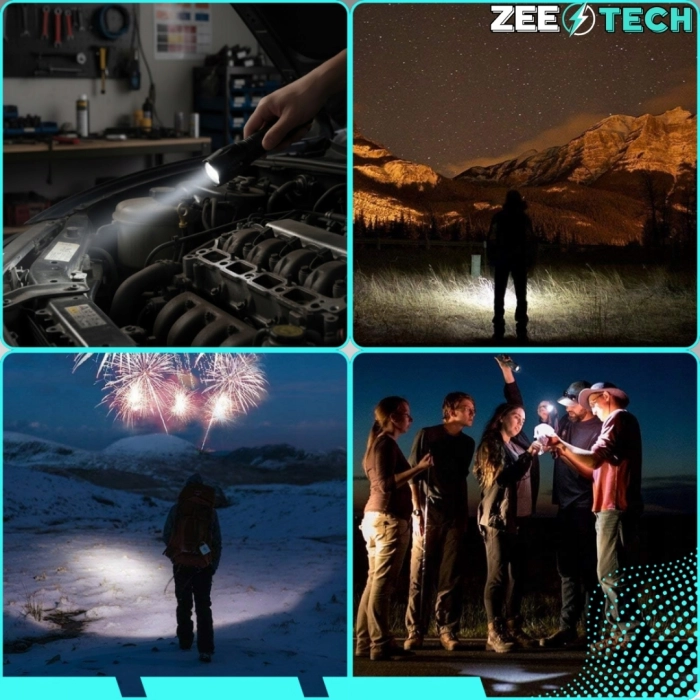 Mocna latarka taktyczna LED z zoomem – wojskowa, wodoodporna, akumulatorowa 800 m