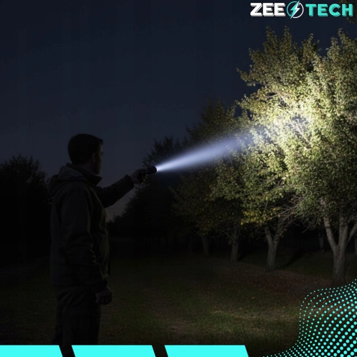 Mocna latarka taktyczna LED z zoomem – wojskowa, wodoodporna, akumulatorowa 800 m