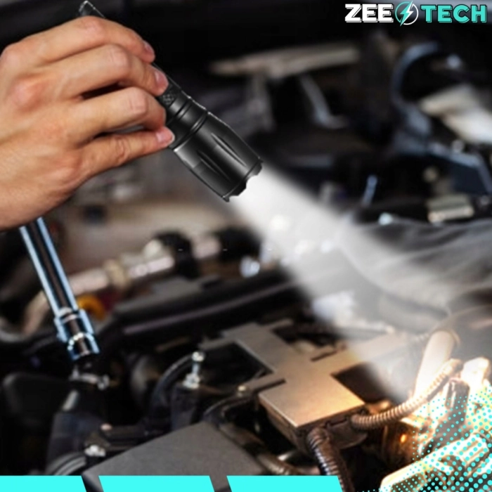 Mocna latarka taktyczna LED z zoomem – wojskowa, wodoodporna, akumulatorowa 800 m