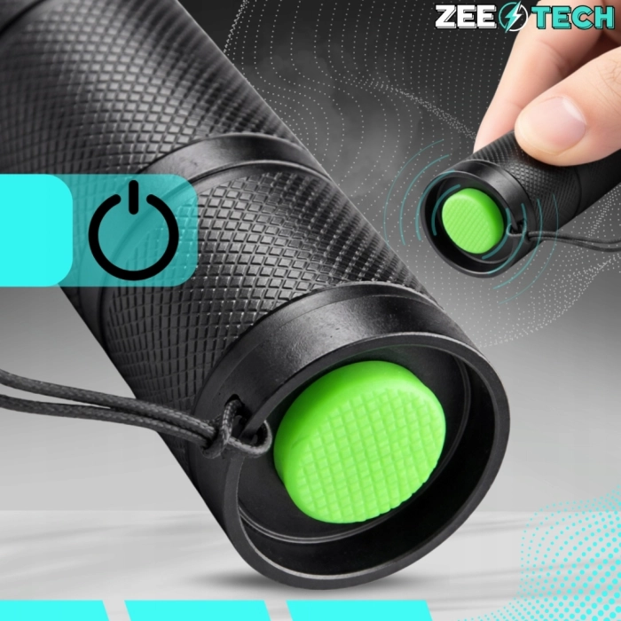 Mocna latarka taktyczna LED z zoomem – wojskowa, wodoodporna, akumulatorowa 800 m