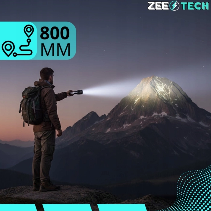 Mocna latarka taktyczna LED z zoomem – wojskowa, wodoodporna, akumulatorowa 800 m